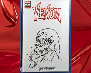 ? Venom #1 SIGNED & Sketched Remarked by Kirkham  w/ COA ?? White Venom