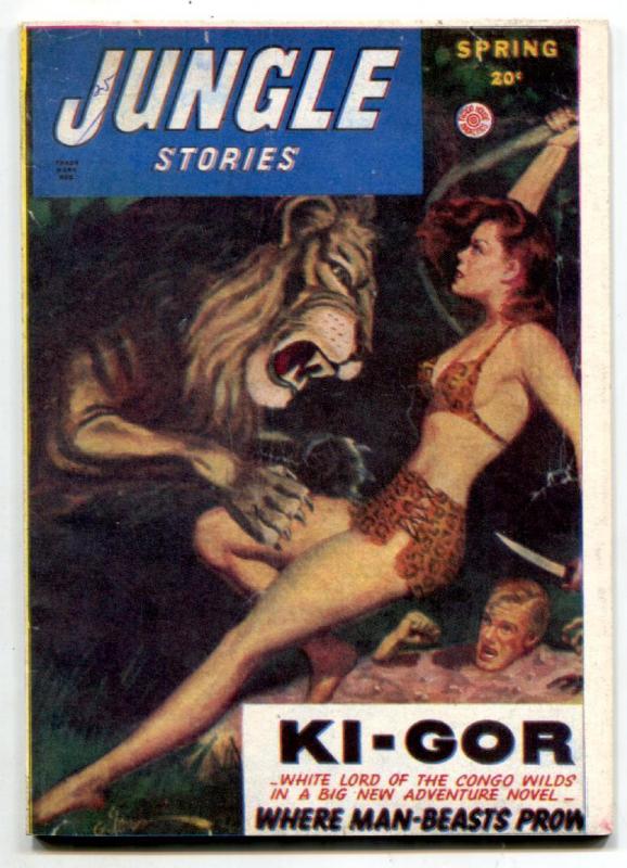 JUNGLE STORIES pulp Spring 1947 reprint Ki-Gor-James B Hanos reprint