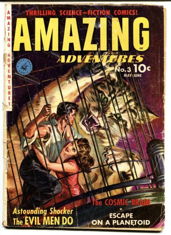 Amazing Adventures #3 GIANT CAT Saunders cover- Pre-code Horror G