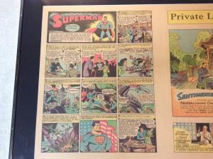 Superman Original Newspaper Comic Strip 1942 Atlanta Journal Framed & Matted BNT