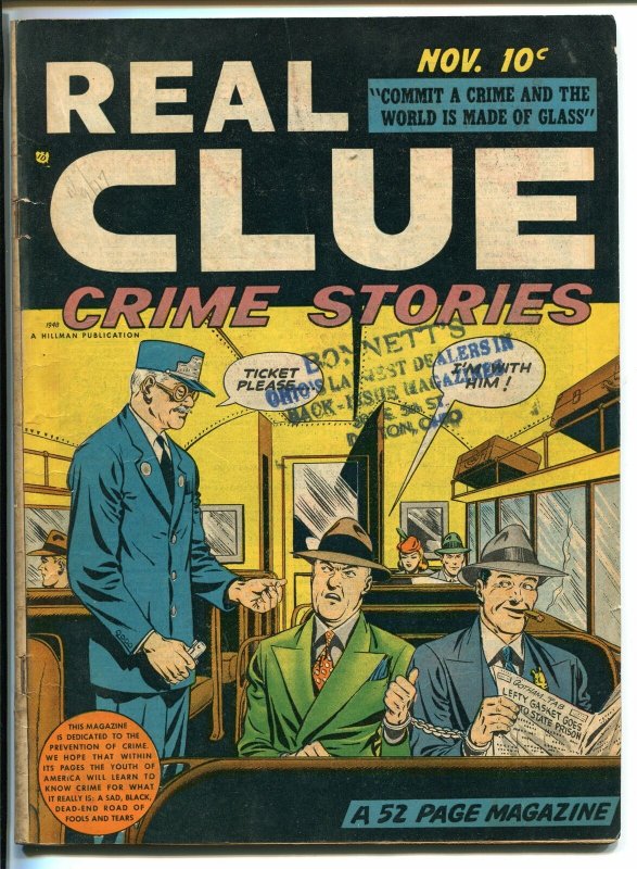 REAL CLUE VOL 3 #9 1948-HILLMAN-PRE-CODE CRIME-VIOLENCE-vg