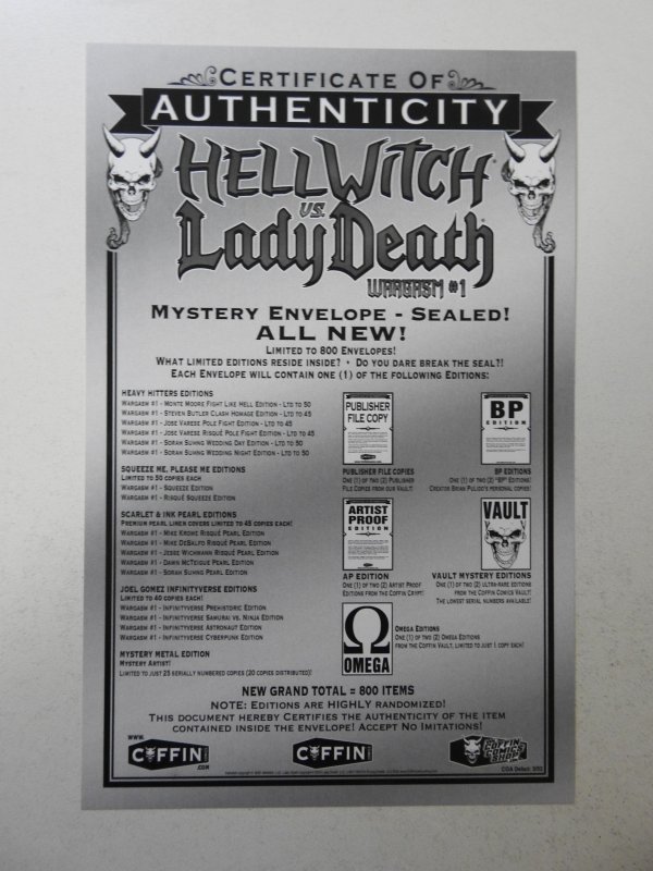 Hellwitch: Wargasm #1 Steven Butler Clash Homage Variant NM Condition! W/ COA!