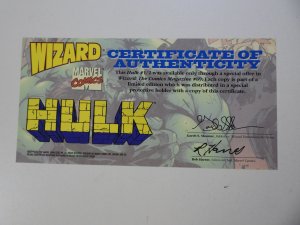 Hulk #½ (1999) Wizard Exclusive W/COA VF+ Condition