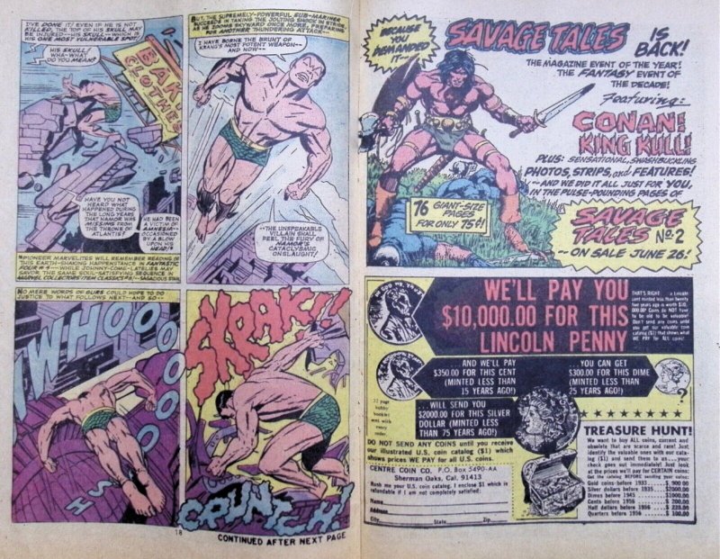 MARVEL SUPER HEROES FEAT. HULK & SUB-MARINER Comic 38 — Lee/Kirby 36 Pages Good