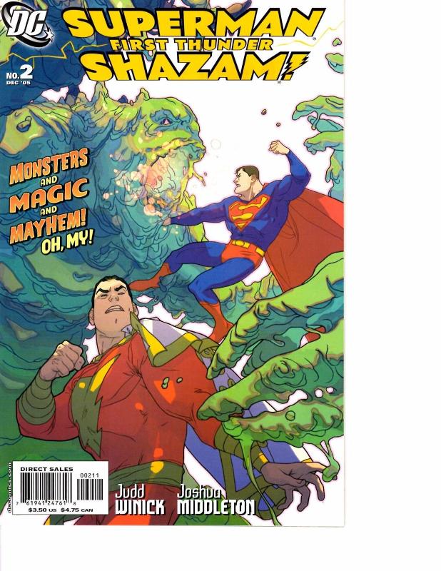 Lot Of 2 DC Comic Book Superman First Thunder Shazam #1 and #2 KS11