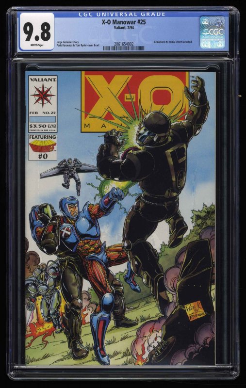 X-O Manowar #25 CGC NM/M 9.8 White Pages