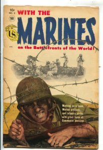 With The Marines On The Battlefronts Of The World #2 1954-Toby=photo cover-Ko...