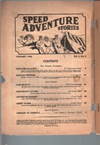 SPEED ADVENTURE STORIES 1944 JAN-SPICY MENACE PULP! P/FR