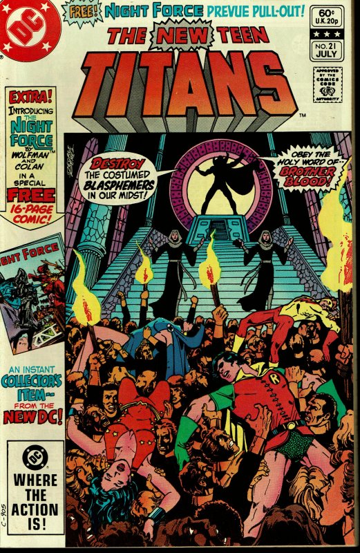 New Teen titans #21 - VF/NM - 1st Brother Blood