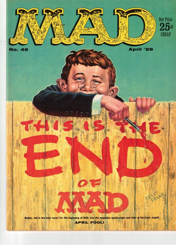 MAD #46 1959 UPSIDE DOWN ERROR COVER! 1st Senior Wences Wow! Utah CERTIFICATE
