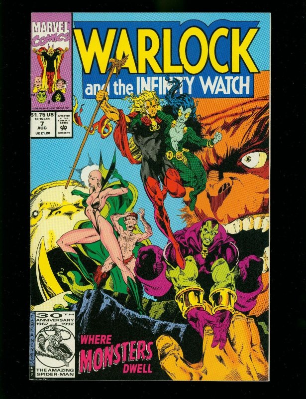 WARLOCK AND THE INFINITY WATCH #7 1992- GAMORA-THANOS-DRAX-HIGH GRADE