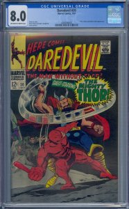 DAREDEVIL #30 CGC 8.0 THOR COBRA MISTER HYDE GENE COLAN
