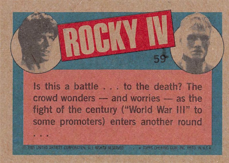 1985 Topps Rocky IV #59 Demi Gods Of The Ring! > Rocky Balboa > Ivan Drago