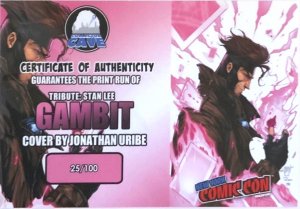 TRIBUTE: STAN LEE: GAMBIT #1 NYCC 2025 WHITE VARNISH EMBOSSED VIRGIN COVER W/COA