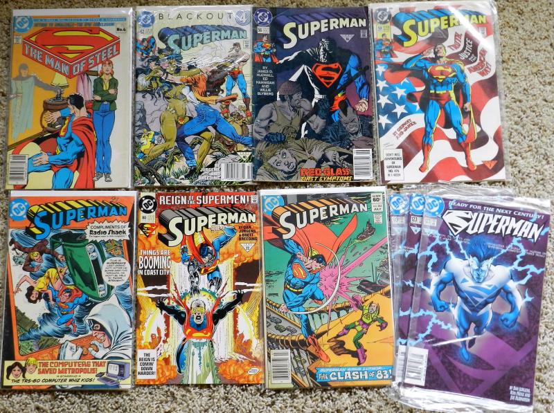 LOT OF 24 SUPERMAN 'THEMED MID-GRADE COMICS FROM THE 70s, 80s and 90s!!