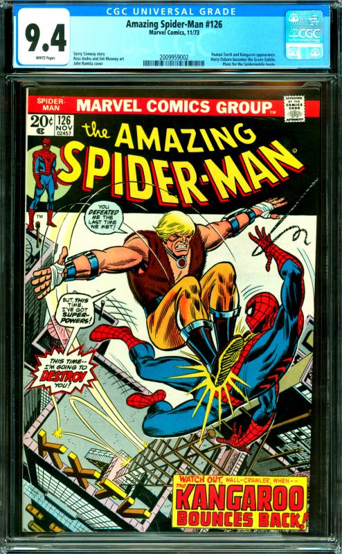 Amazing Spider-Man #126 CGC Graded 9.4 Human Torch and Kangaroo Appearance