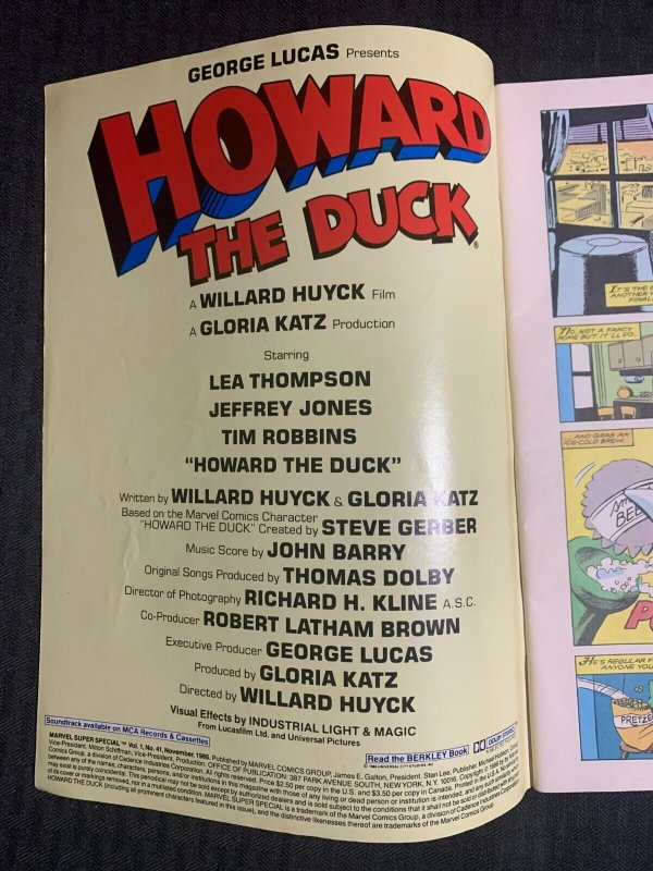 1986 HOWARD THE DUCK Marvel Super Special Magazine #41 FN+ 6.5 Kyle Baker