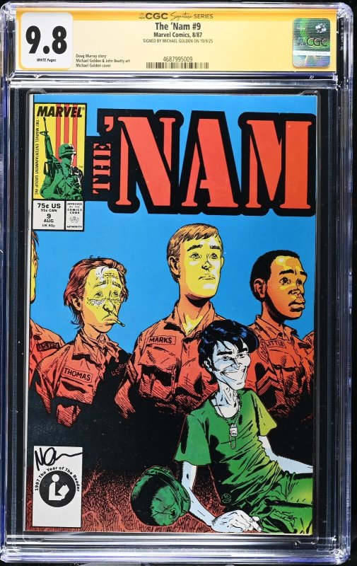 Nam (1987) # 9 (CGC 9.8 SS) Signed Michael Golden • Marvel Comics