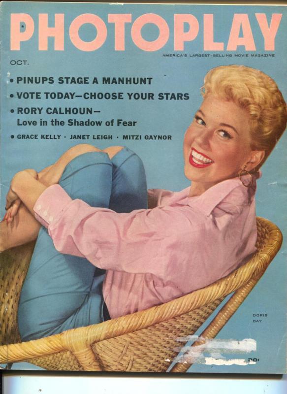 Photoplay-Doris Day-Rory Calhoun-Grace Kelly-Janet Leigh-Mitzi Gaynor-Oct-1955