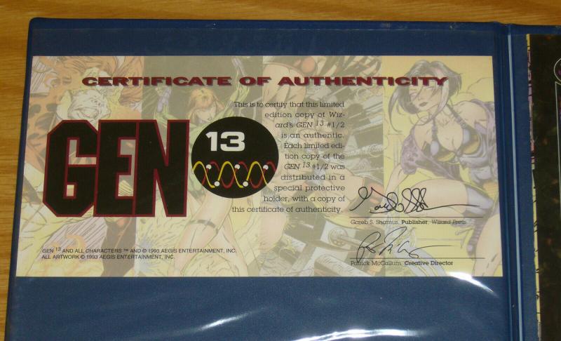 Gen 13 #1/2 with wizard press seal of authenticity, case and COA - campbell 