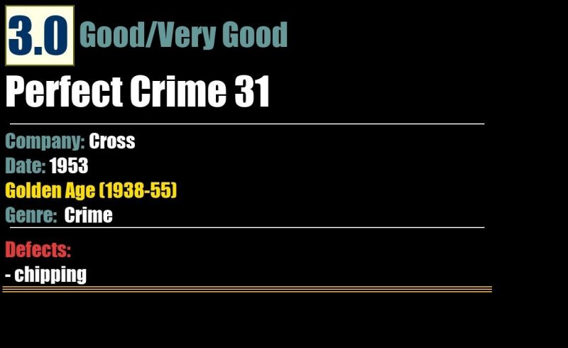 Perfect Crime 31 (1953) GD/VG Golden Age Cross comic