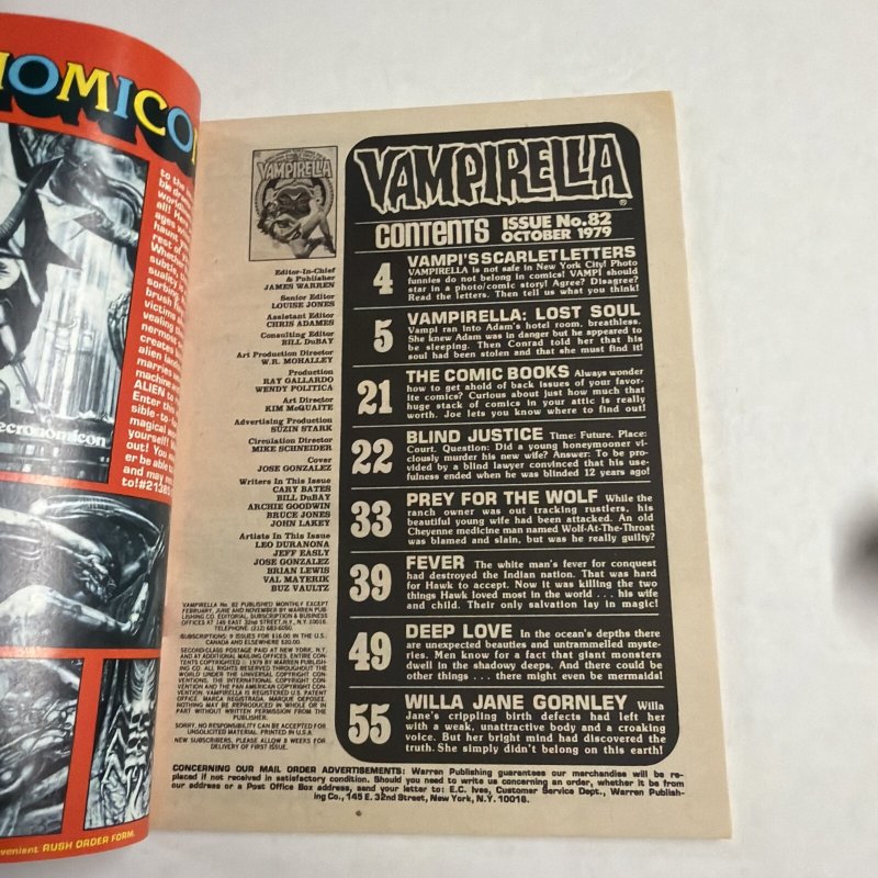 Vampirella #82 Warren Publishing Magazine Comic Horror