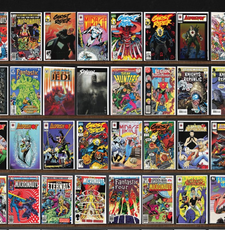 Huge Lot 150+ Comics with Micronauts, Bloodshot, Ghost Rider, Armorines & More!