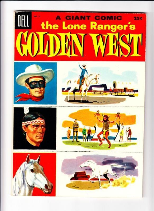 Lone Ranger, The Golden West Dell Giant 3 Strict 8.5 VF+ High-Grade(Aug-55)