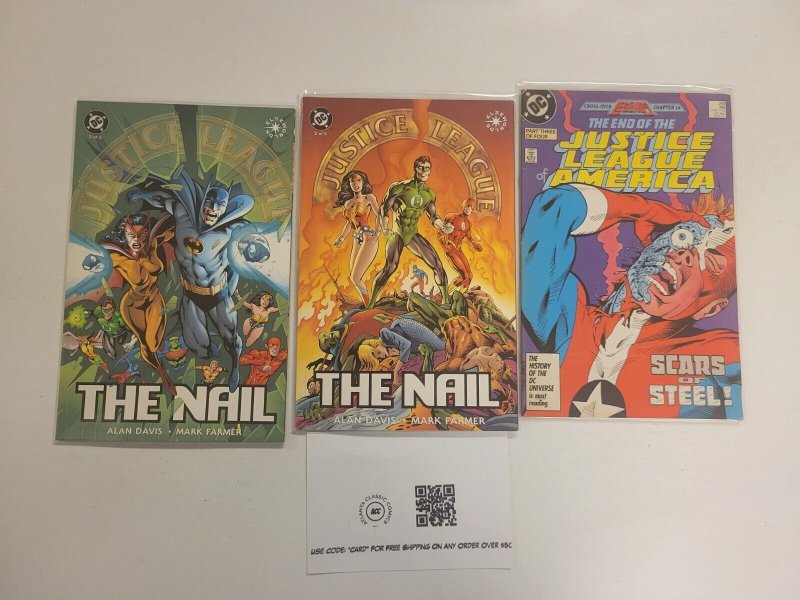 3 DC Comics #2 3 Justice League The Nail + #3 Justice League America 88 TJ14