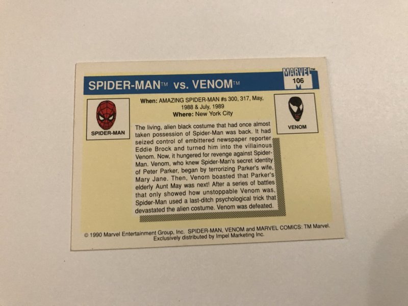 SPIDER-MAN VS. VENOM #106 : 1990 Marvel Universe Series 1 card, NM/M