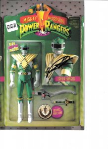 Mighty Morphin Power Rangers #1 GREEN RANGER ACTION FIGURE VARIANT signed JDF