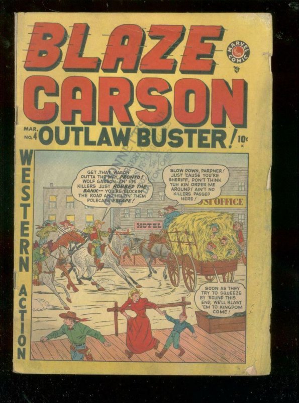 BLAZE CARSON #4 1949-MARVEL-TWO GUN KID-RED RYDER DAISY G/VG