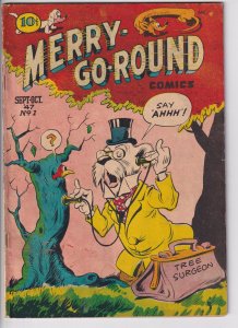 MERRY GO-ROUND #1 (Sep 1947) Solid VG 4.0, yellowing to white supple paper!