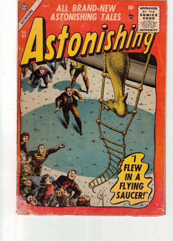 Astonishing #51 (Jun 1959) Affordable-grade  horror VG I Flew A Flying Saucer!