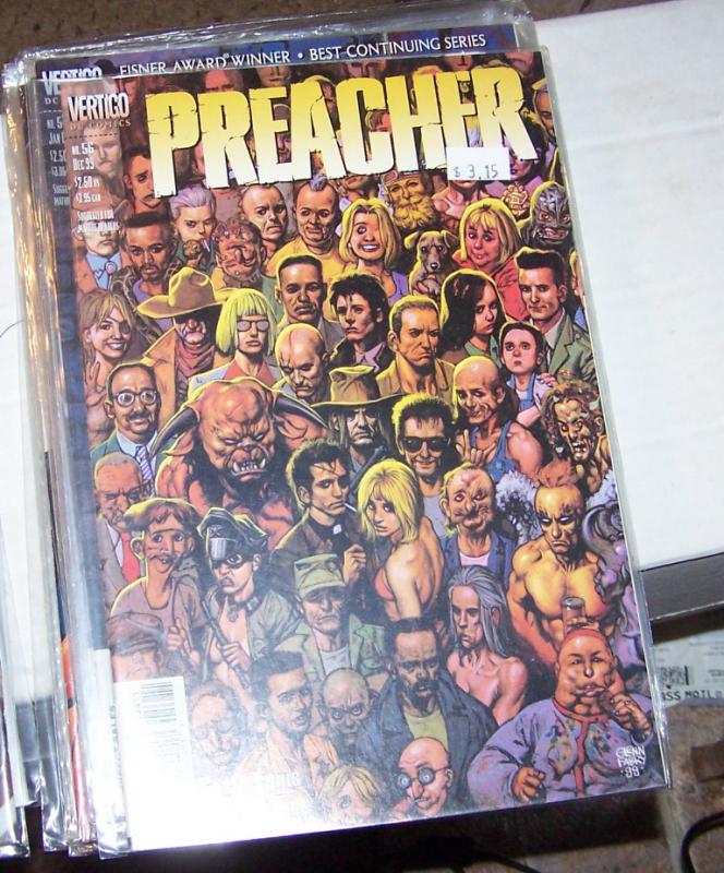 preacher  #56 vertigo dc 1999 garth Ennis high quality  PAINTED COVER BY FABRY