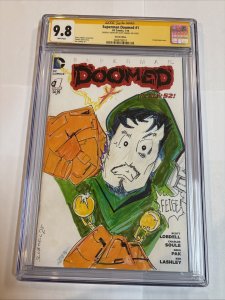 Superman Doomed (2014) # 1 (CGC 9.8 SS) Sketch Scott Lobdell • Doom •• FF