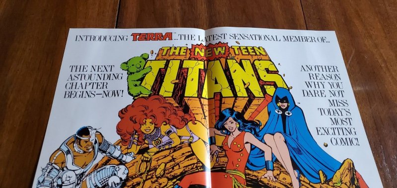 TEEN TITANS ORIGINAL Promo Poster (1982) GEORGE PEREZ art 1st TERRA DC COMICS