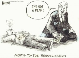 Pate / Chicago Schools Mouth-to-toe Resuscitation Newspaper art by Jack Higgins