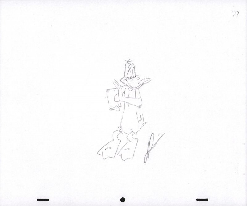 Daffy Duck Animation Pencil Art - 77 - Nudging