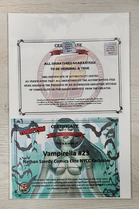 Vampirella #23 Signed Exclusive Nathan Szerdy Variant Sealed with COA