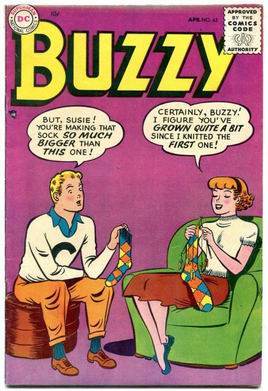 Buzzy #63 1955-knitting cover- DC Teen Humor FN- 