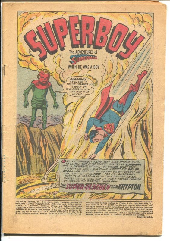 Adventure #240 1957-DC-Superboy-Green Arrow-Aquaman-P