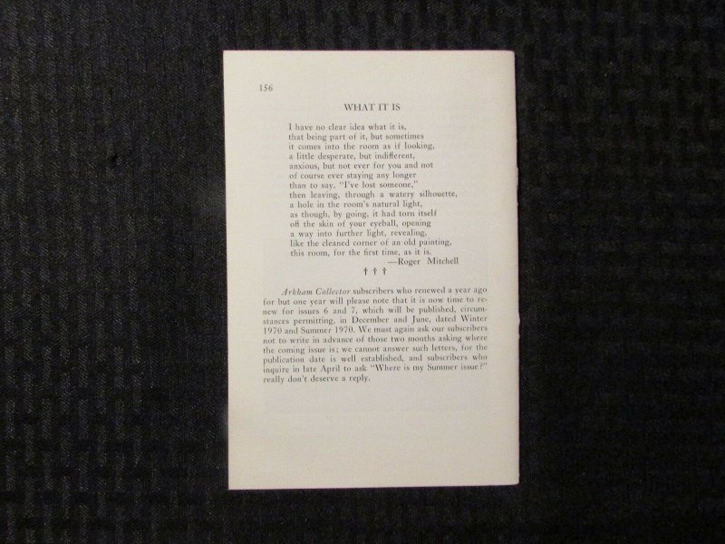 1969 Summer ARKHAM COLLECTOR Fanzine #5 FN+ 6.5  August Derleth 32pgs