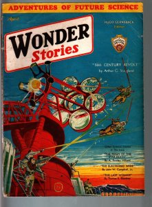 Wonder Stories Pulp Apr 1932-Sci-Fi-Frank Paul-Sci Fi VG