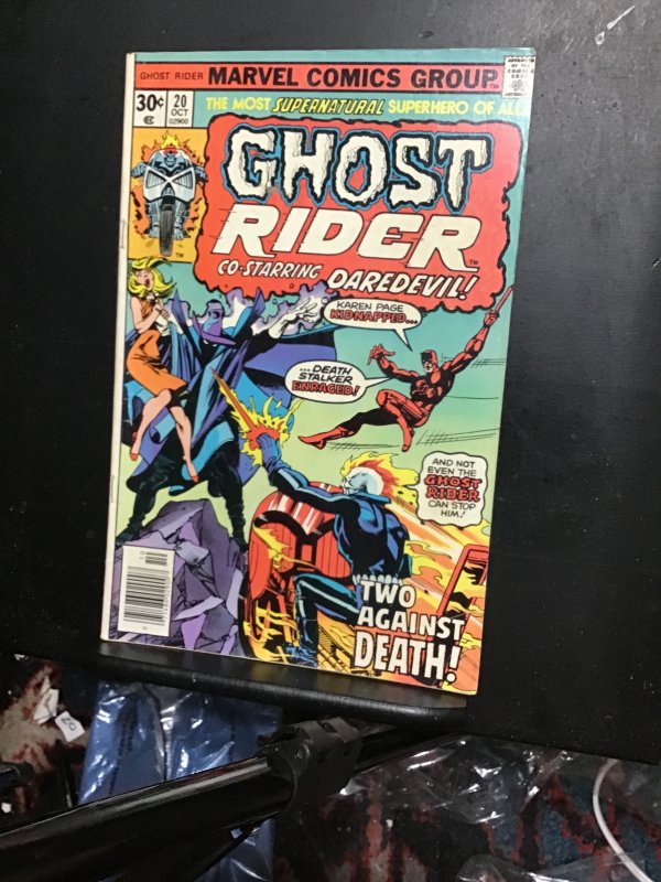 Ghost Rider #20 (1976). John Byrne! Daredevil X-over vs Death Stalker! FN/VF