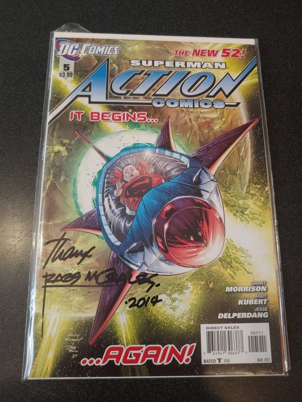 ​ACTION COMICS #5 SIGNED BY RAGS MORALES WITH COA