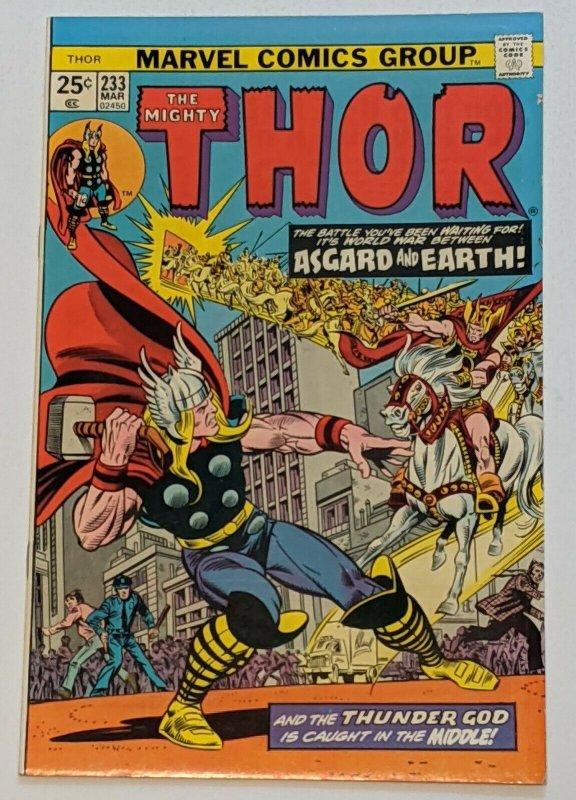 Thor 233 Mar 1975 Marvel F/VF 7.0 Spiderman Iron Man Silver Surfer cameo