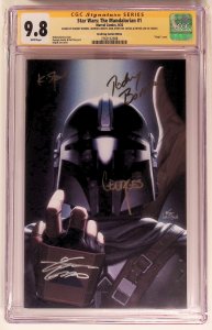 Star Wars: The Mandalorian #1 (2022) CGC Sig Series 9.8 Devil Dog signed 4X!