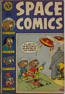 Space Comics #4 1954 Avon-sci-fi-Space Mouse-Super Pup-flying saucer-VG+