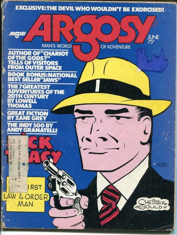 Argosy 6/1974-Popular-Chester Gould-Dick Tracy-Zane Grey-Peter Banchley-FR/G